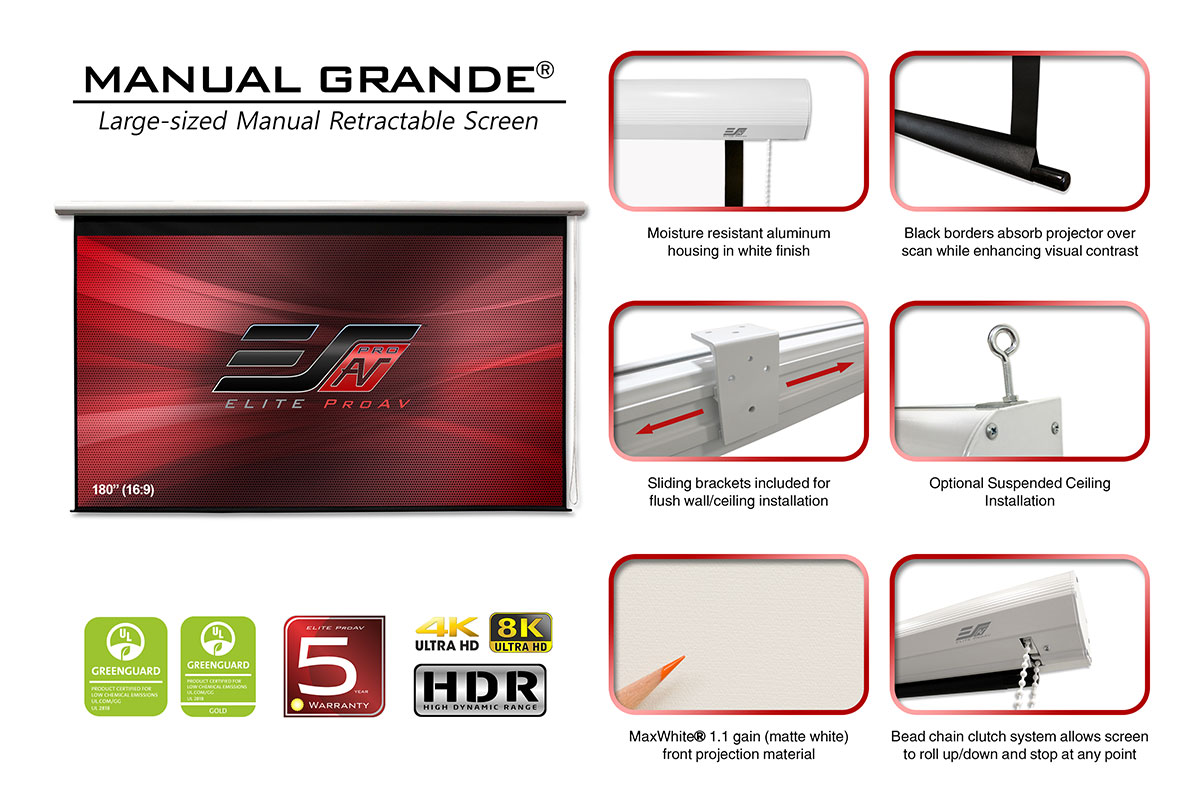 Manual Grande® Series EliteProAV Providing an array of dedicated