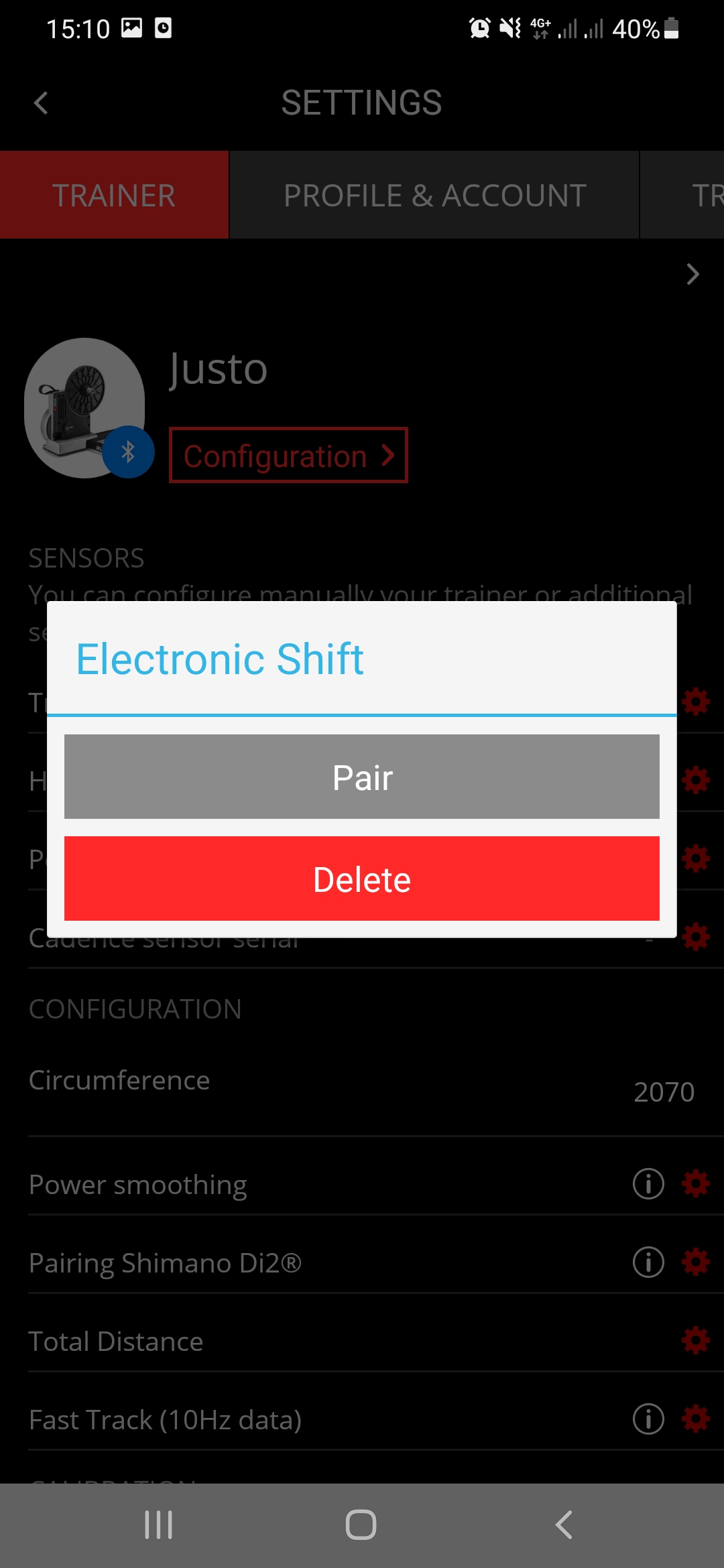 Shimano Di2® Pairing function for trainer Justo – Elite Knowledge Base