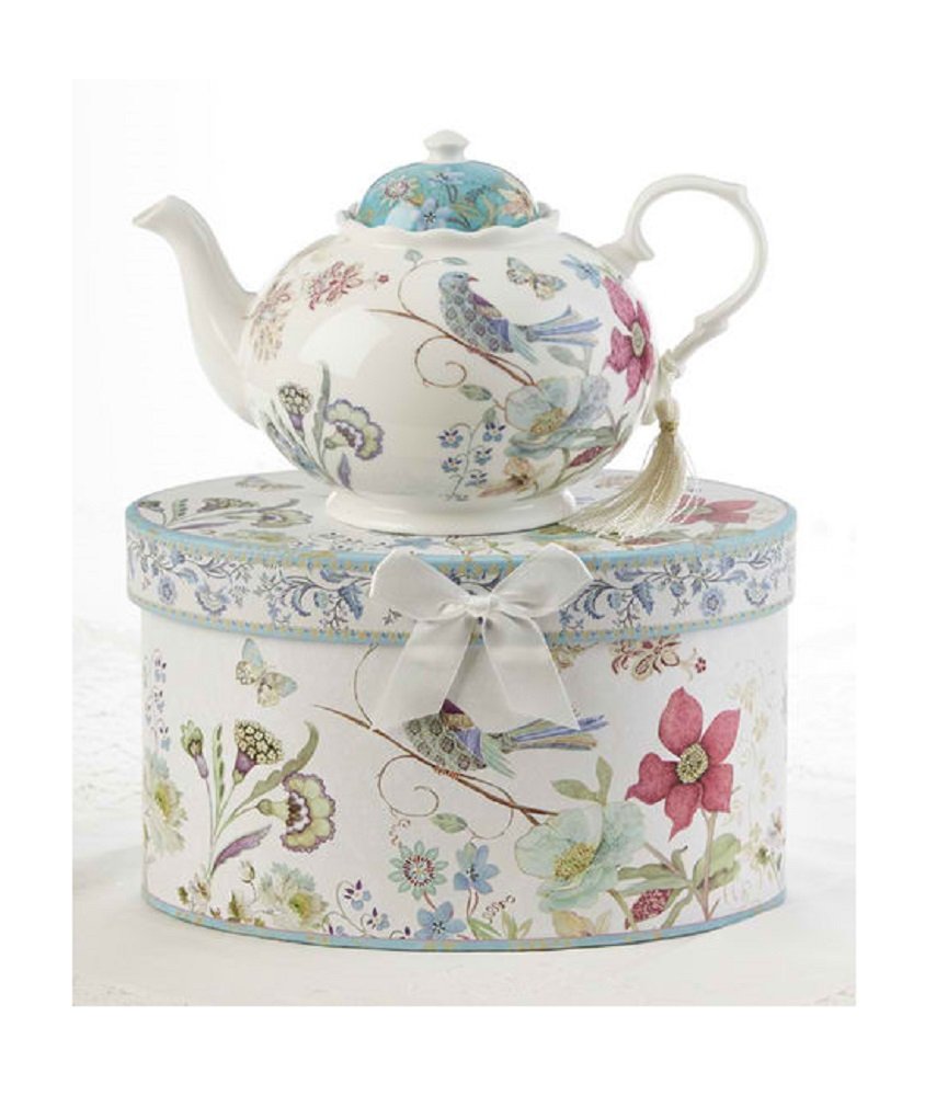 Delton Porcelain Teapot with Matching Box eLiving Essentials Quality