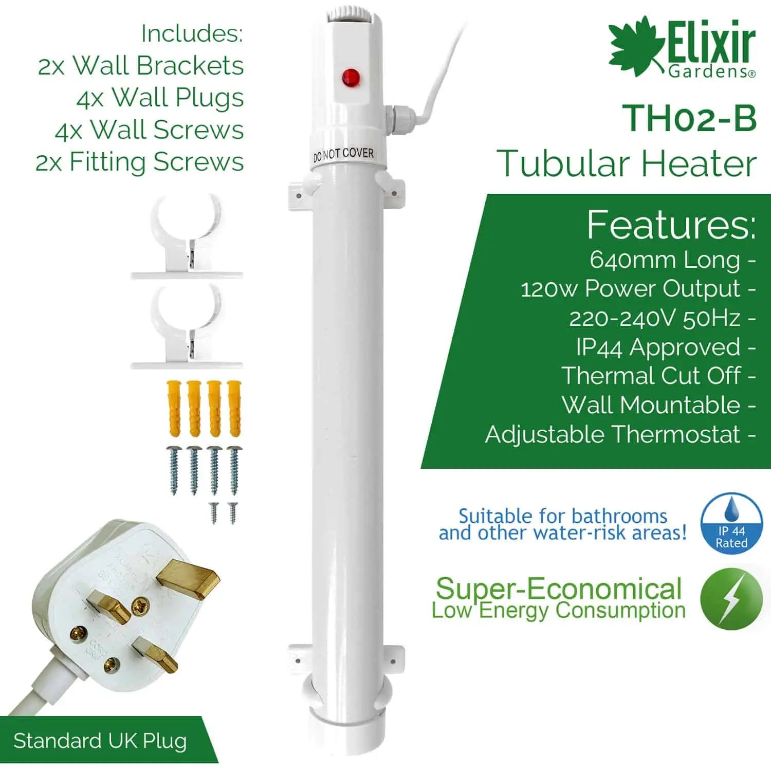 TH0B Tube Heaters with Guards & Thermostats