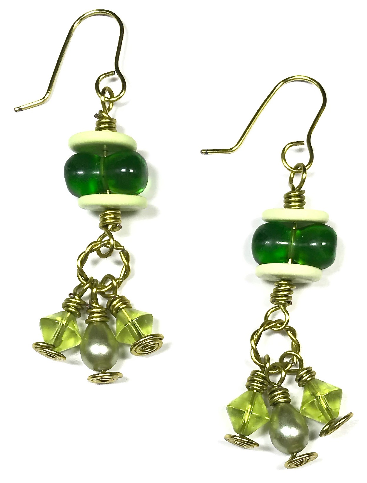 Shades Of Spring Green Earrings Elizabeth Lynn
