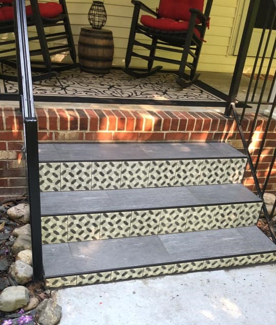 Front Porch Stair Tiling ELJ Tile