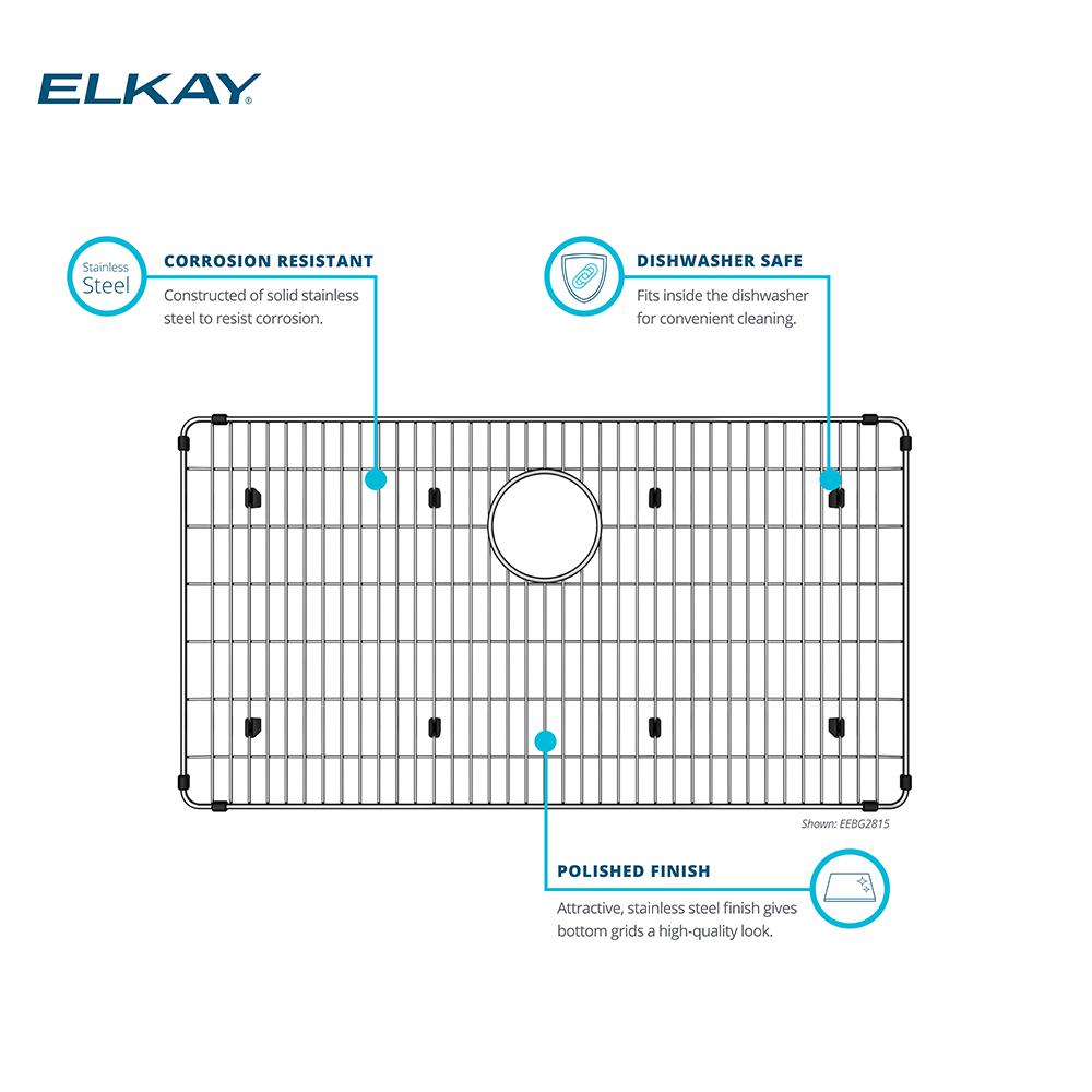 Elkay Stainless Steel 271/2" x 131/2" x 11/4" Bottom Grid Elkay