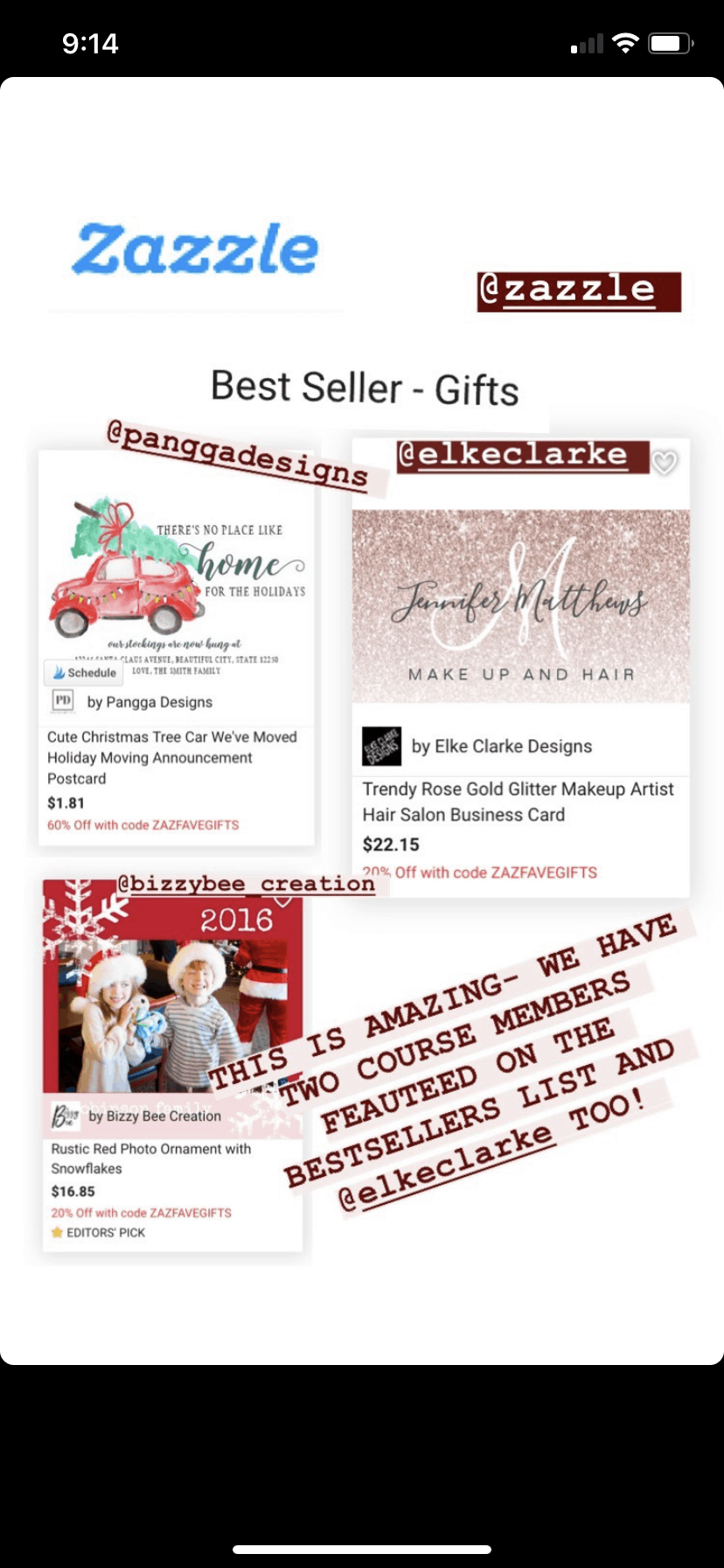 Zazzle Success Stories from Our Course Members