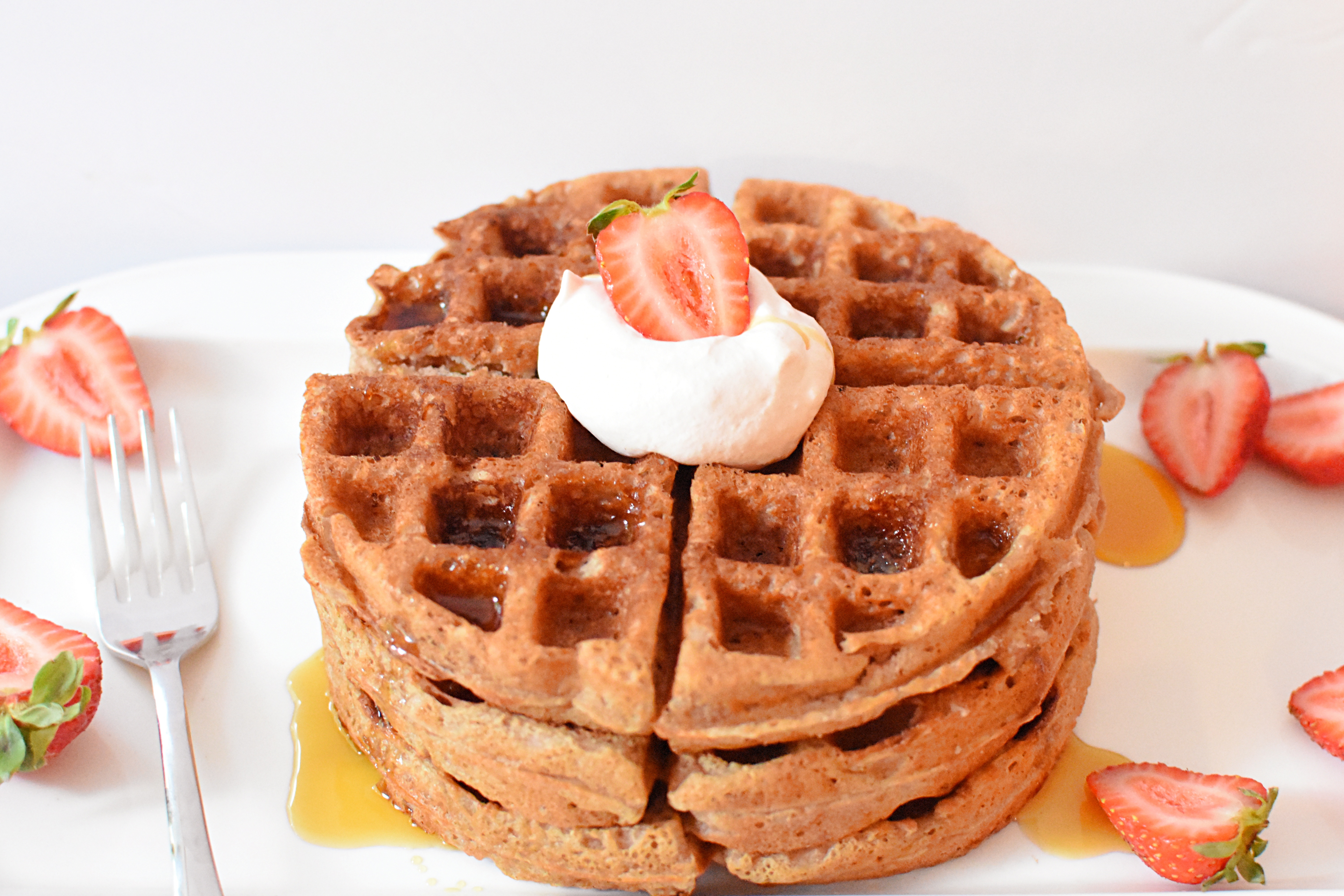 Gluten Free Strawberry Waffles with Strawberry Whipped Cream