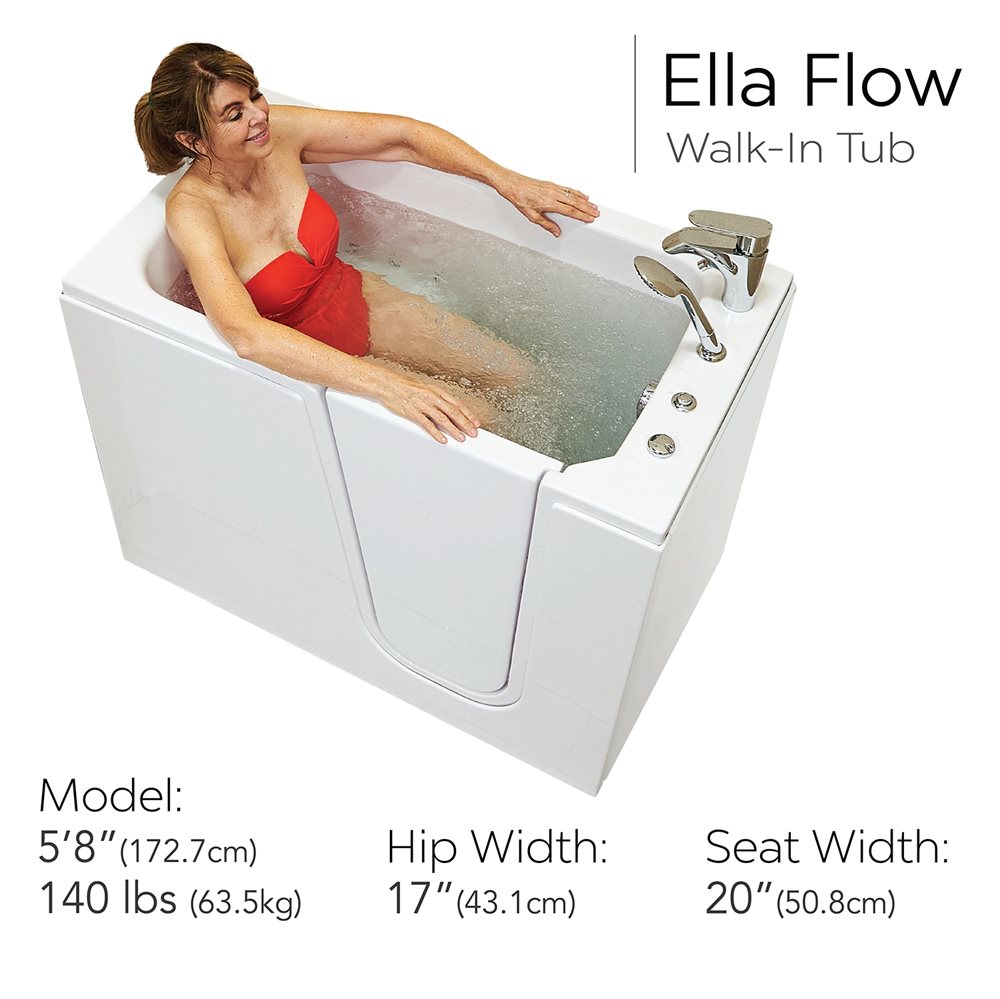 Ella Flow Walk In Tub 28×48 Ellas Bubbles Walk In Tubs