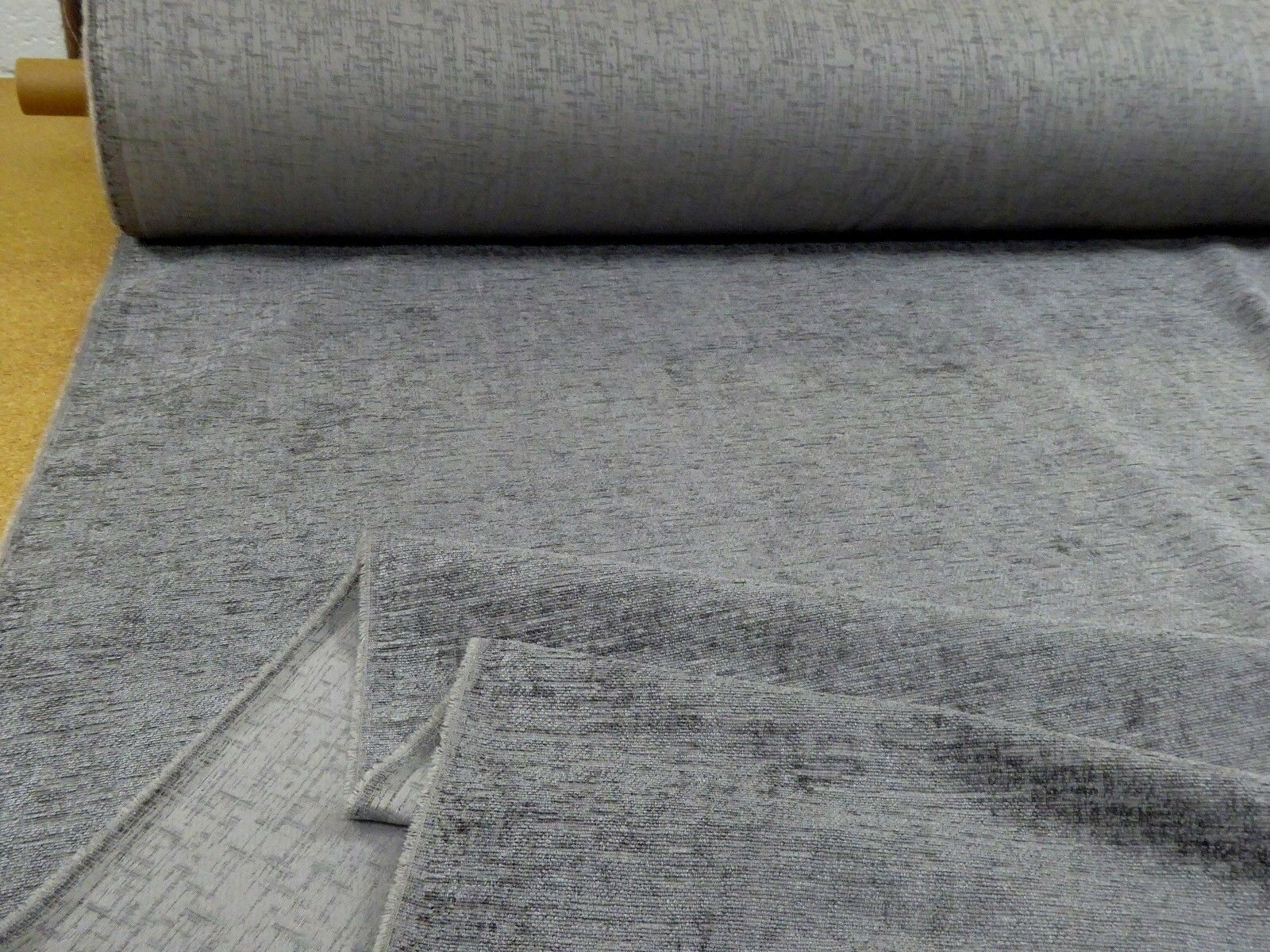 CHROME GREY Stylish Chenille Upholstery / Curtain Fabric Ellbee Fabrics