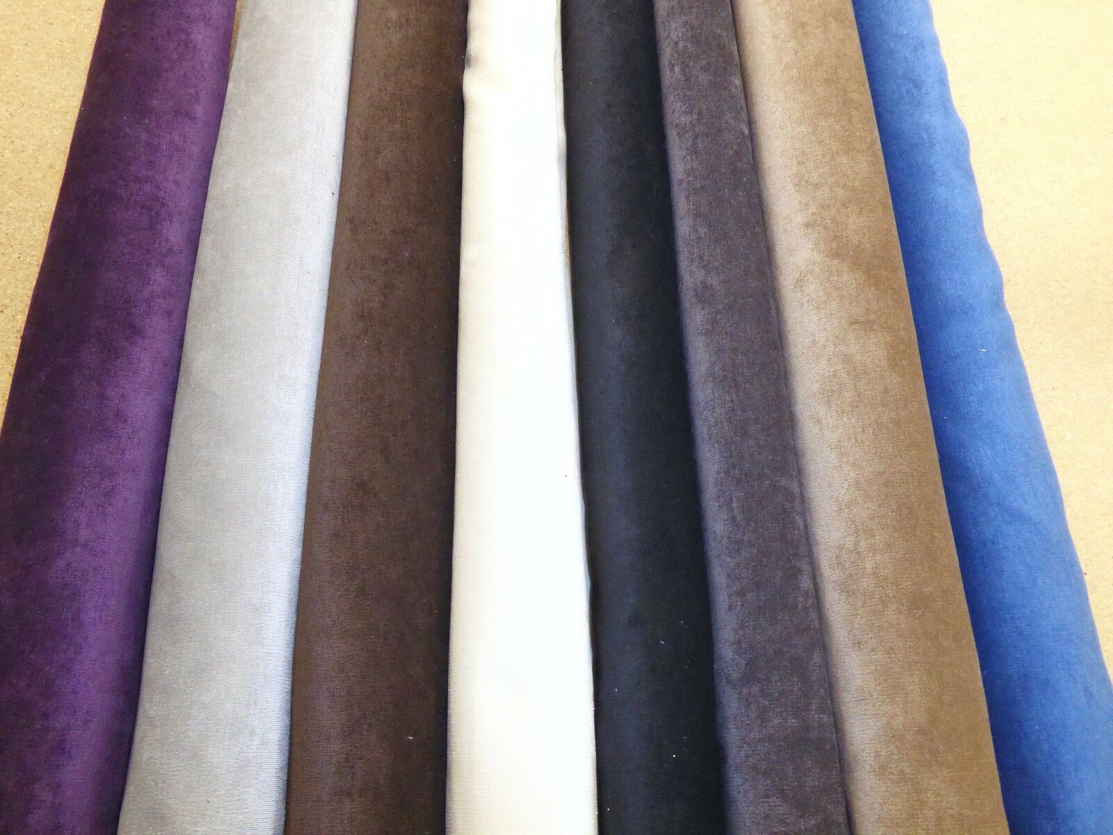 NAPLES Plain Velvet Style Fabric Upholstery Curtains Beds Headboards