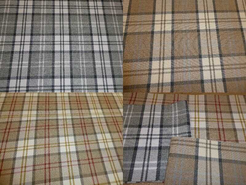 Tartan Checked Wool Effect Weave Upholstery Fabric (Design Name