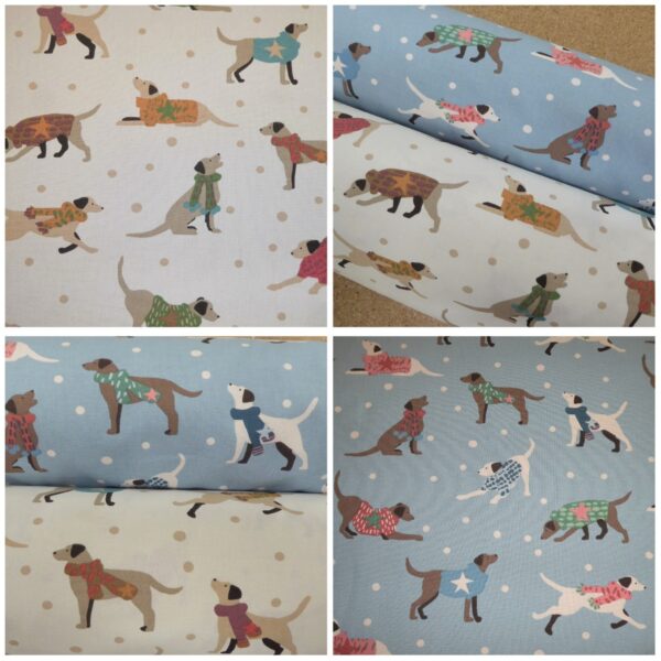 DAPPER DOGS from Fryetts Cotton Print Fabric Curtains Cushions