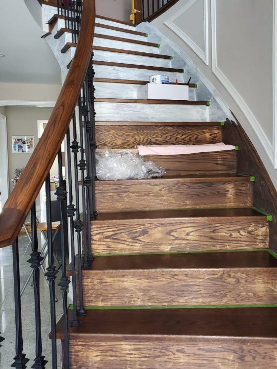 How to paint the staircase risers white A DIY project Elle Muse