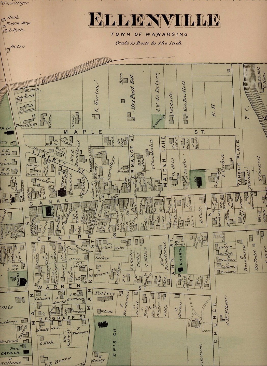 Larger View Ellenville Street Map
