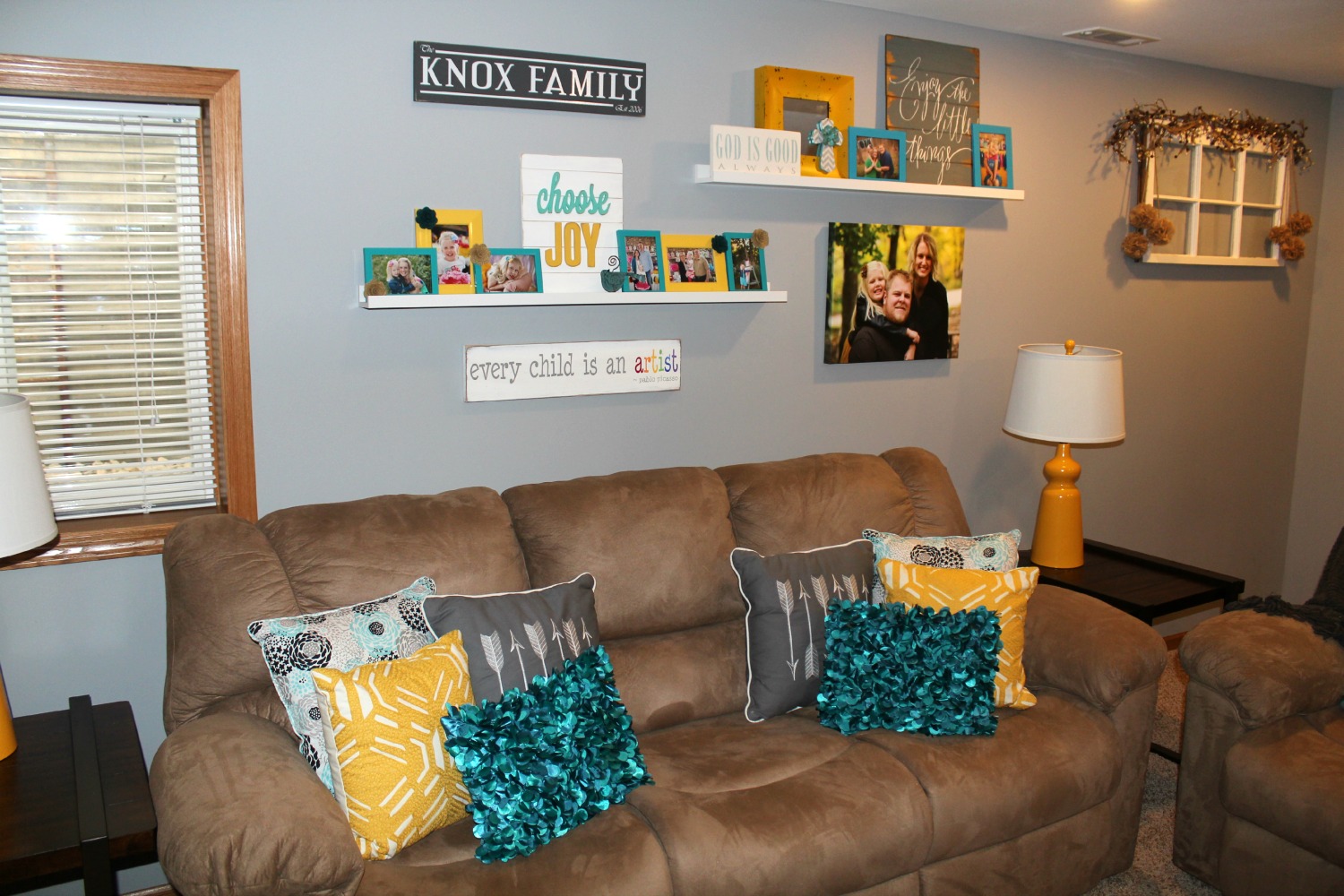 Our Finished Basement Gray, Yellow + Turquoise Ellery Designs