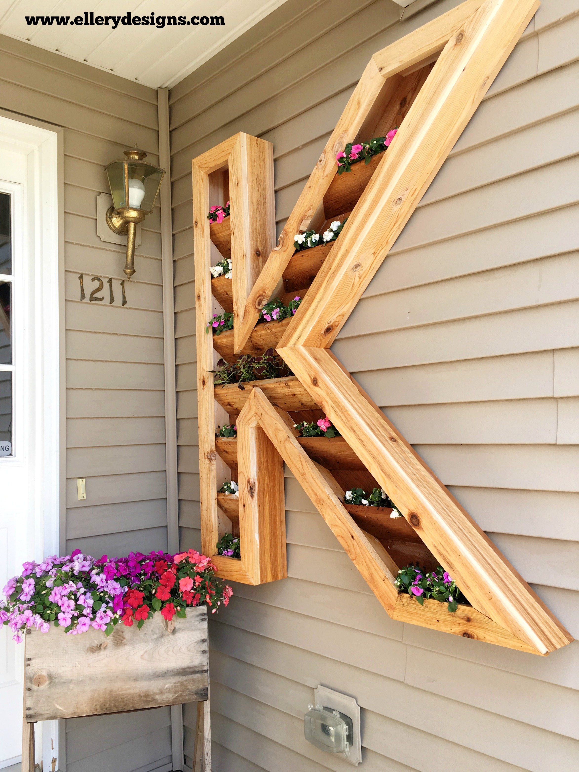 DIY Cedar Monogram Planter Box Ellery Designs