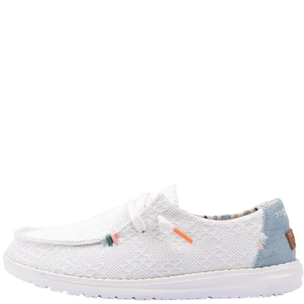 Hey Dudes Women's Wendy Boho Casual Shoes White Crochet elliottsboots