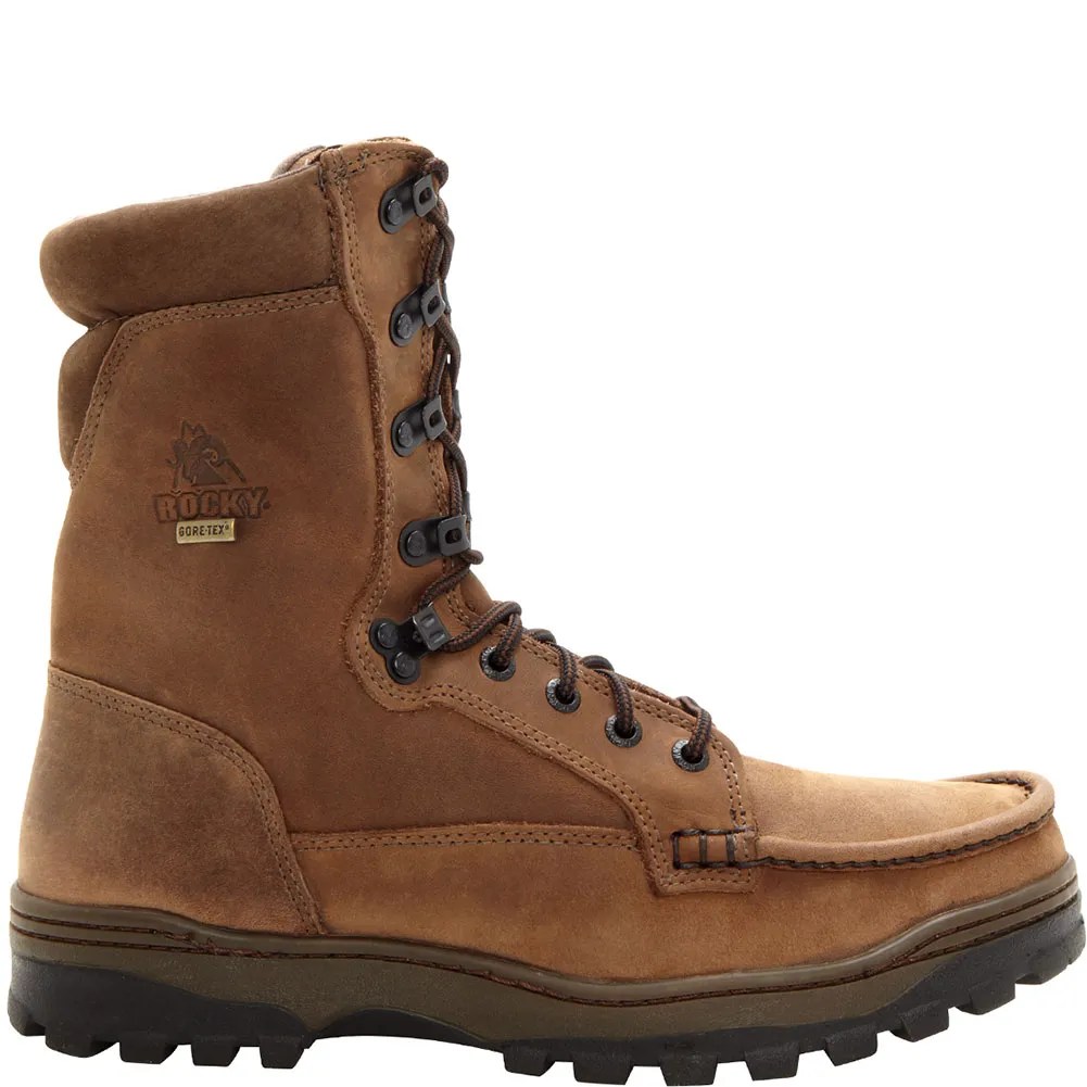 Rocky Men's Outback 9IN GTX Hiking Boots Brown elliottsboots