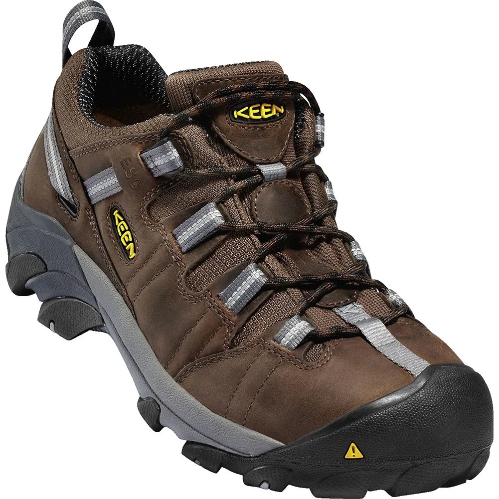 KEEN Utility Men's Detroit Low ESD Safety Shoes Dark Brown bootbay