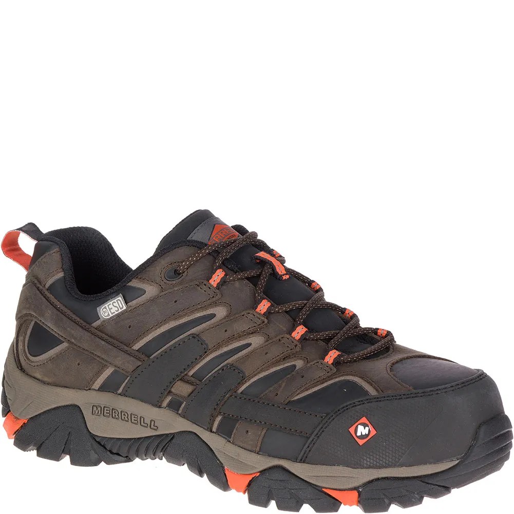 Merrell Men's Moab 2 ESD Wide Safety Shoes Espresso bootbay