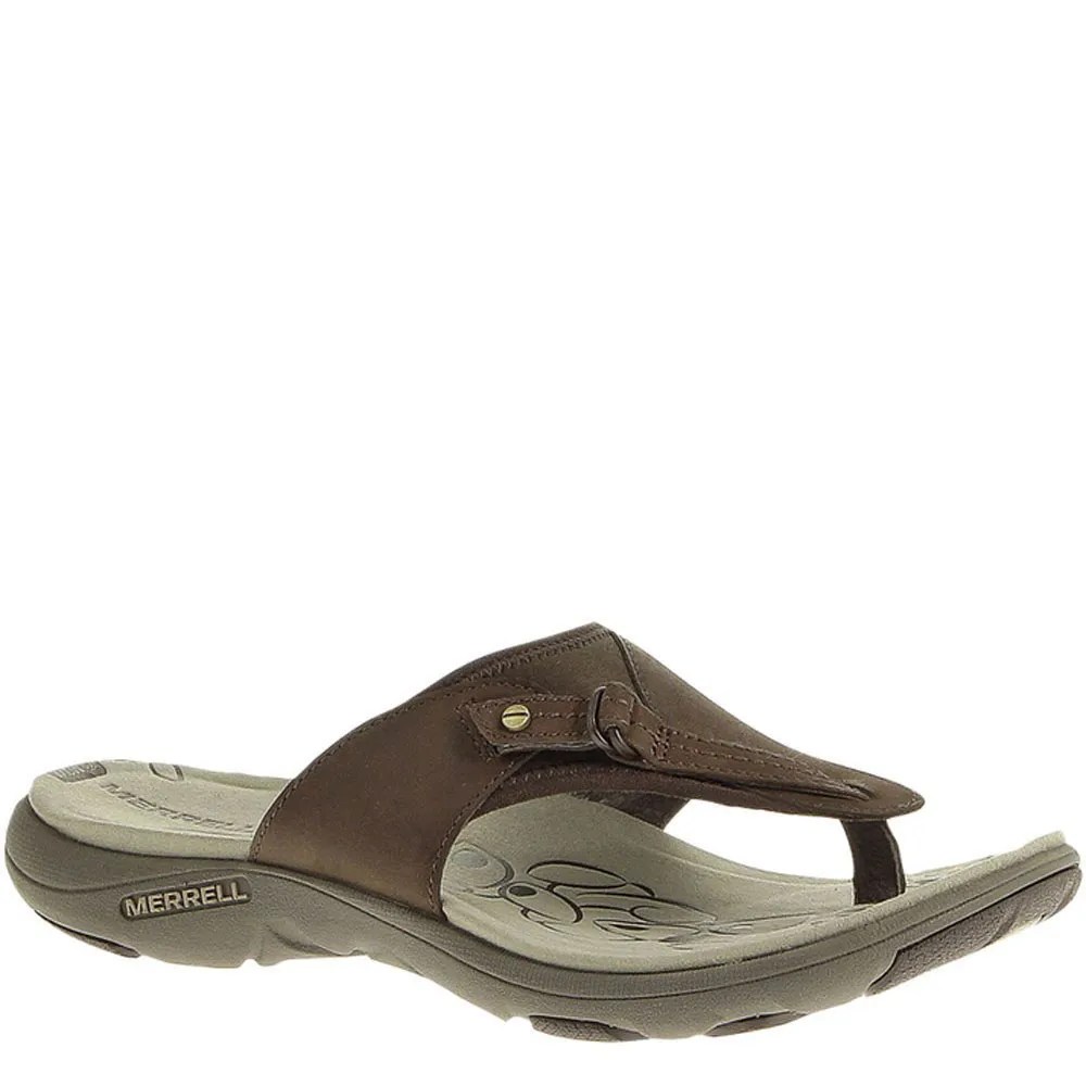 Merrell Women's Grace Leather Flip Sandals Bracken elliottsboots