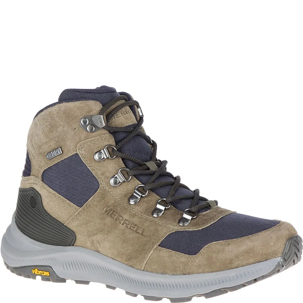 Merrell Men's Ontario 85 Mid WP Hiking Boots Olive elliottsboots
