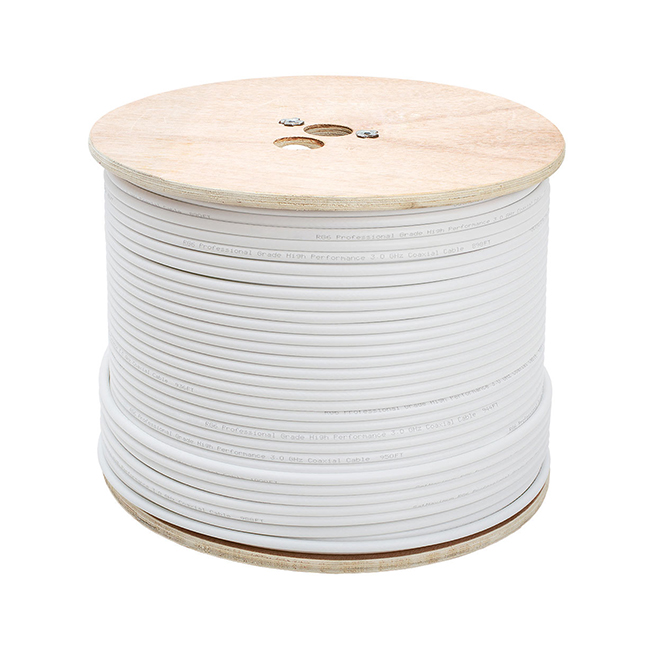 RG6CABLE1000W RG6 Cable, UL Listed, 1000 Foot Roll, White