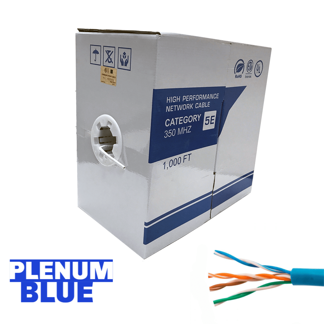 CAT5eULCMPBlue UTP Pure Copper Plenum Cable 1000 ft Roll Blue