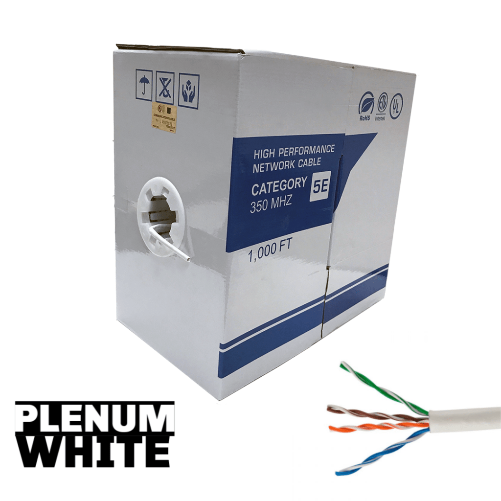CAT5eULCMPWH UTP Pure Copper Plenum Cable 1000 ft Roll White