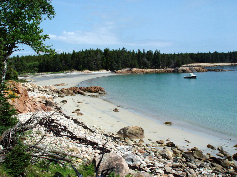 Maine Boating Destination Sand Cove on Marshall Island Ellis Boat