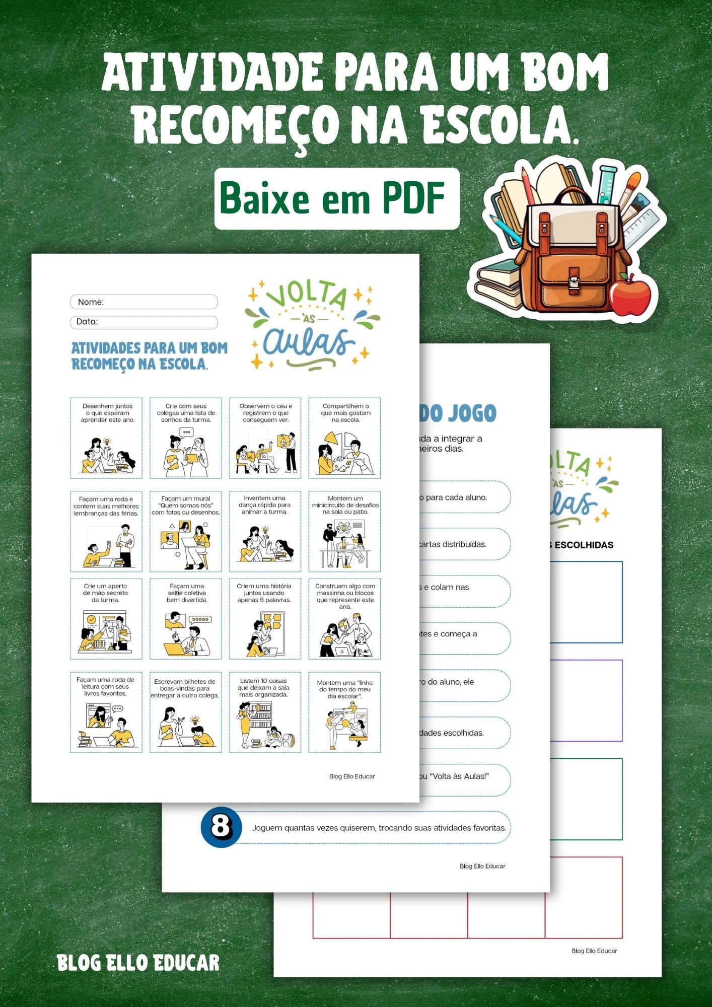 Atividades de Volta às Aulas Recursos gratuitos para professores