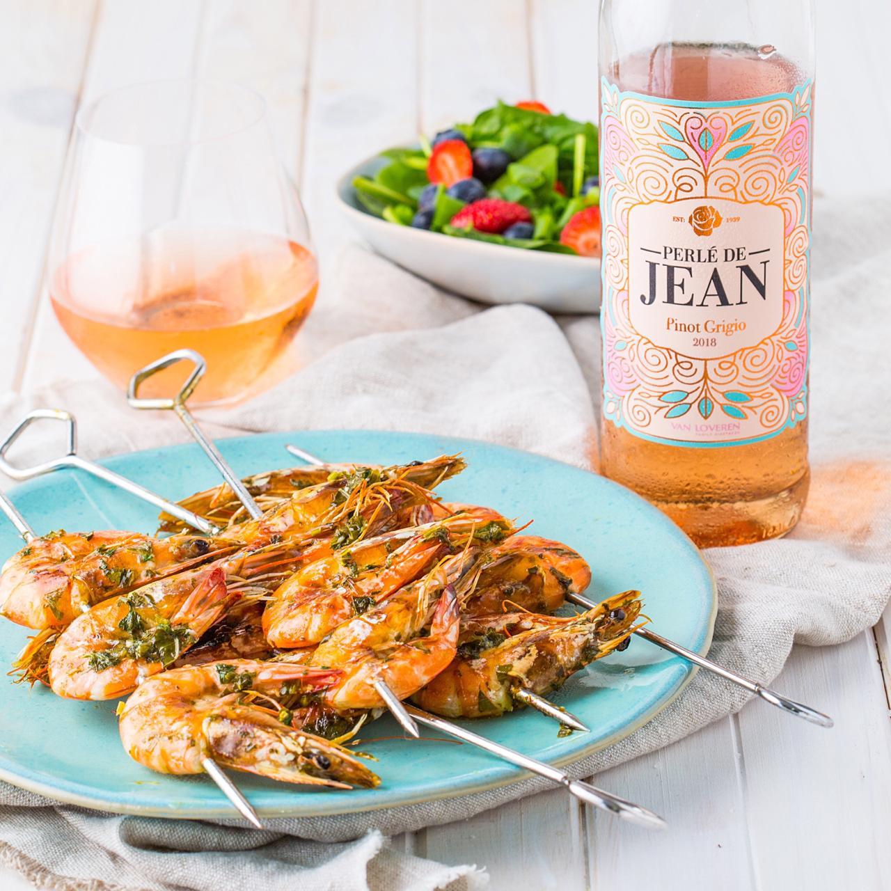 Prawn Skewers with Blueberry and Coriander Salad Elmarie Berry