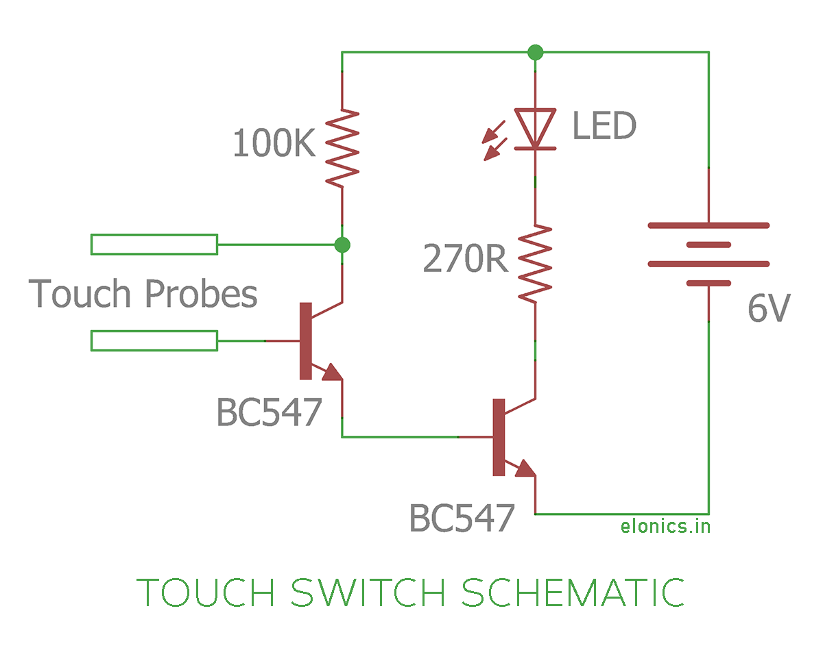 Simple Touch Switch using transistors