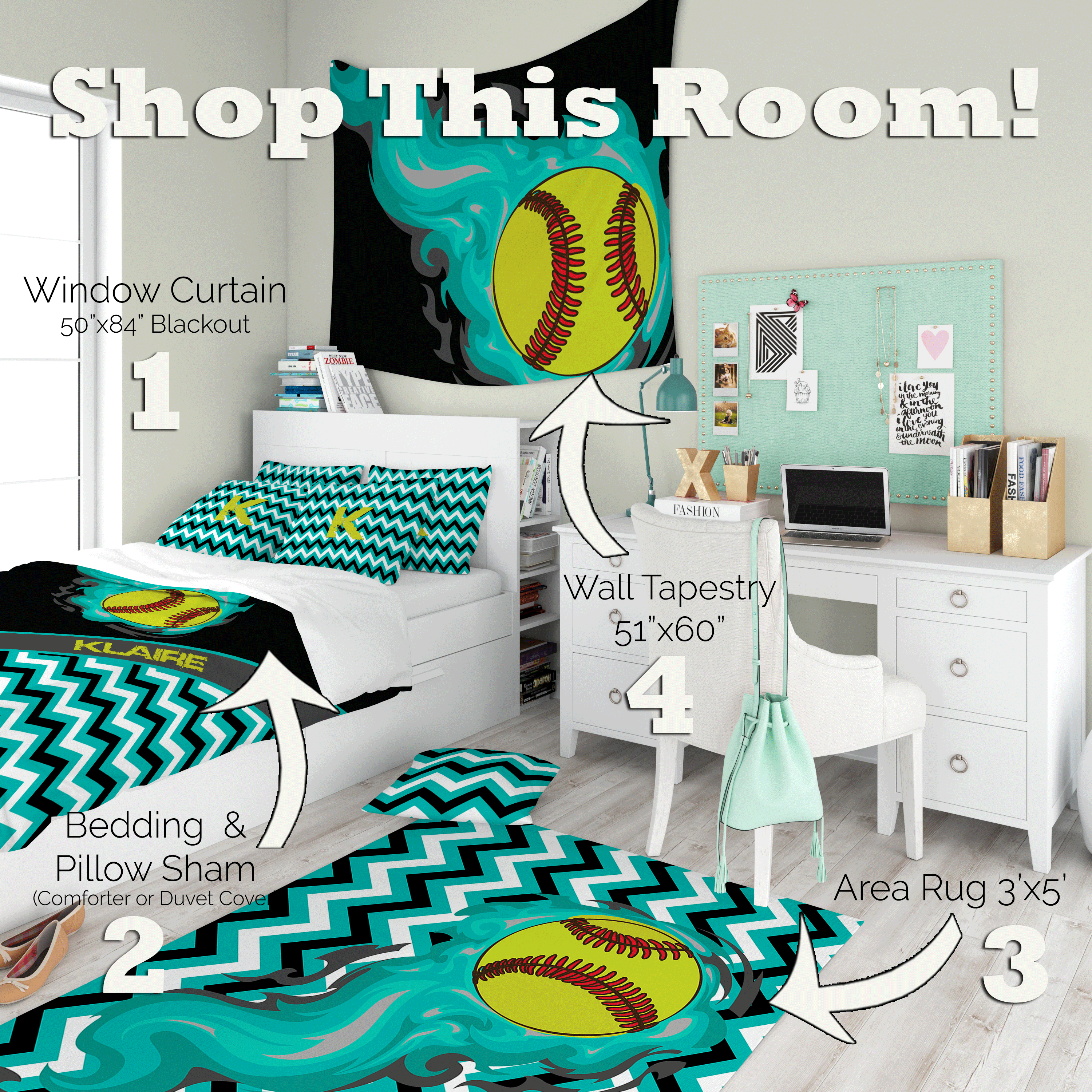 Softball Room Decor, Softball Gifts, Teen Girl Room Decor Softball Room Decor, Softball Gifts, Teen Girl Room Decor