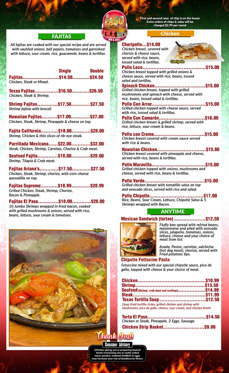 Delicious Mexican food in Fairfield Iowa El Paso Tex Mex Bar & Grill