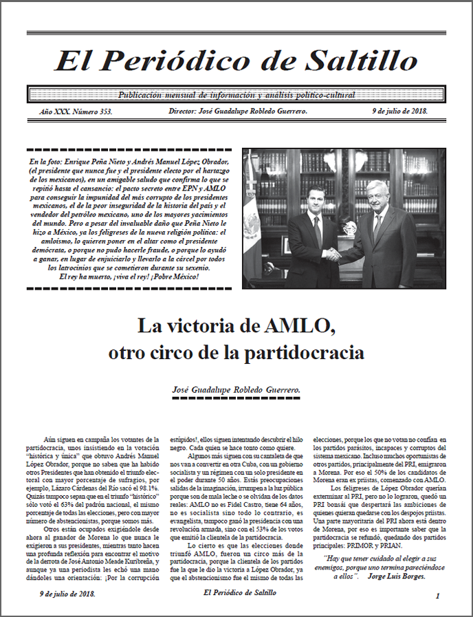 Edición 353 impresa El Periódico de Saltillo