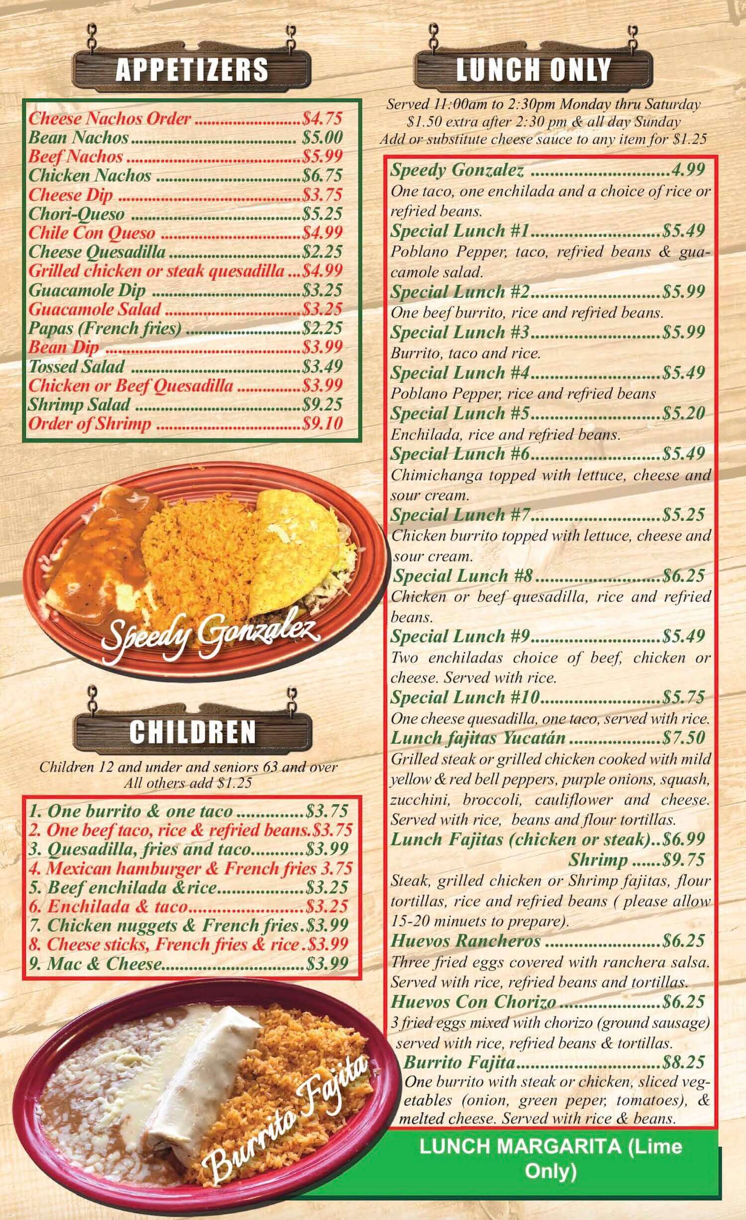 Menu El Rincon North Canton