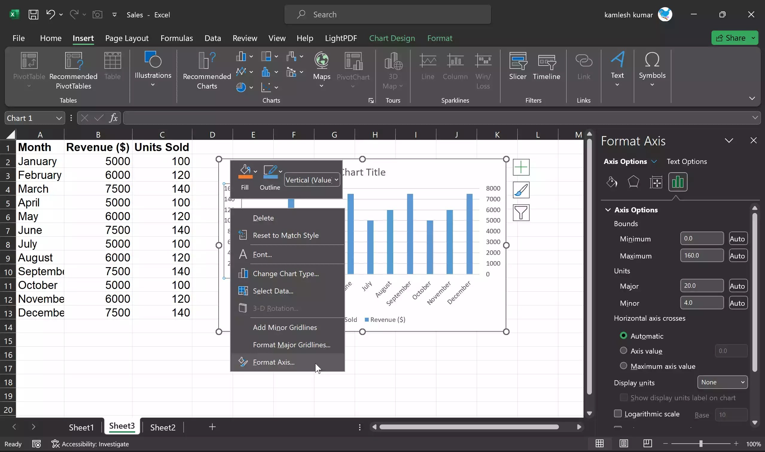 How to Add or Remove a Secondary Axis in an Excel Chart?