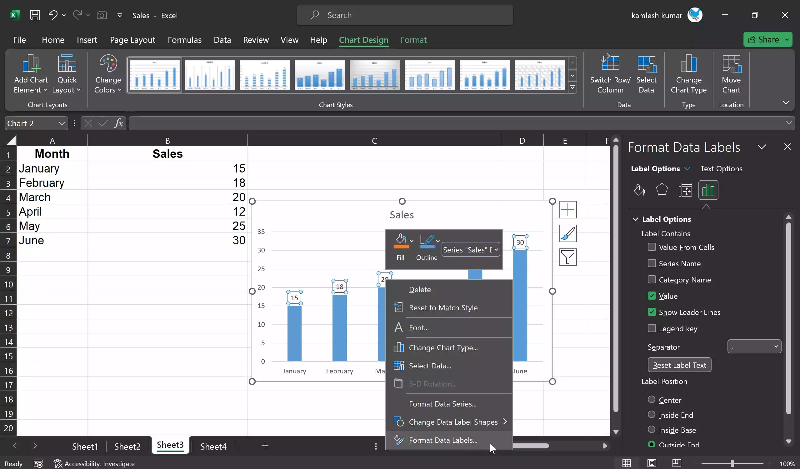How to Add and Customize Data Labels in Microsoft Excel Charts? digistart