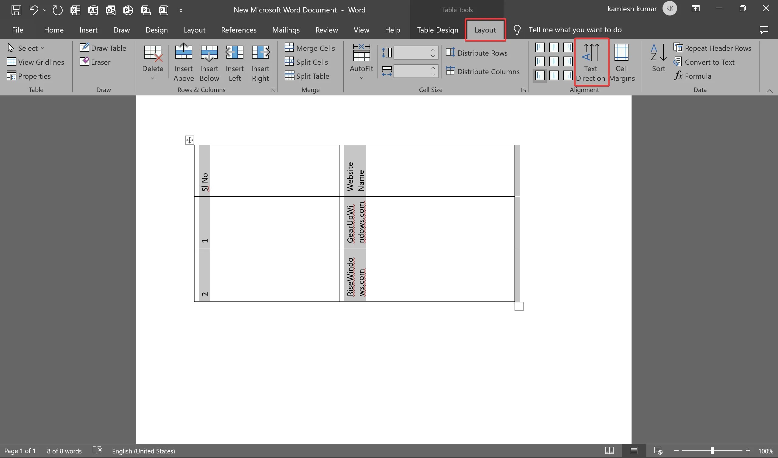 How to Rotate Text in Microsoft Word?
