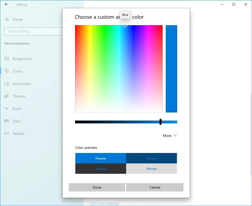 How to change accent color on Windows 10