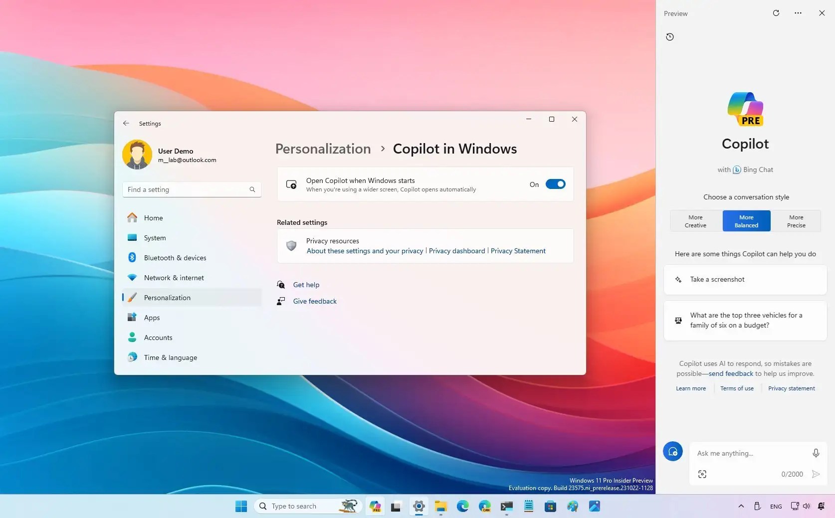 How to enable new settings page for Copilot on Windows 11