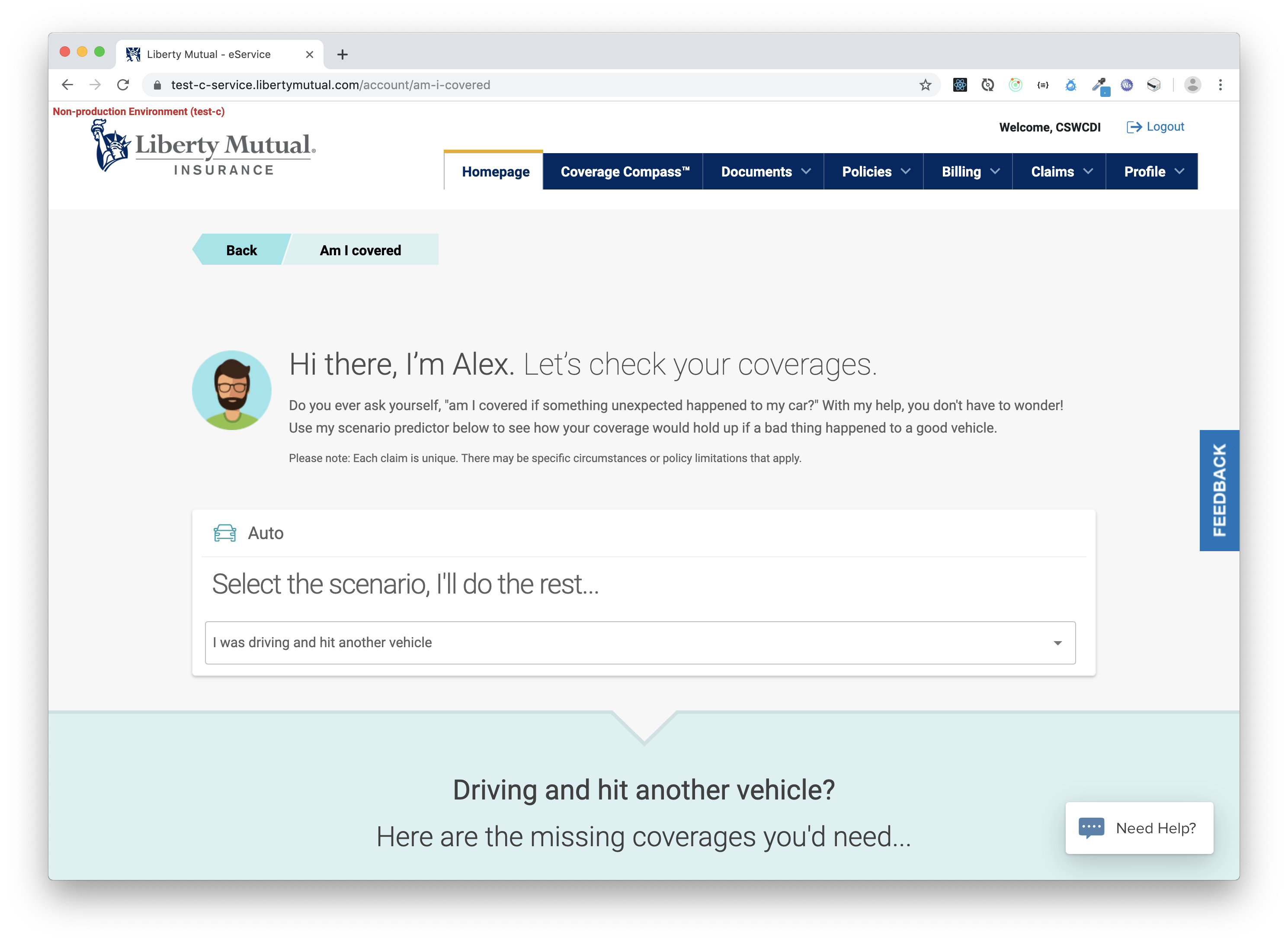 Overview Liberty Mutual eService site