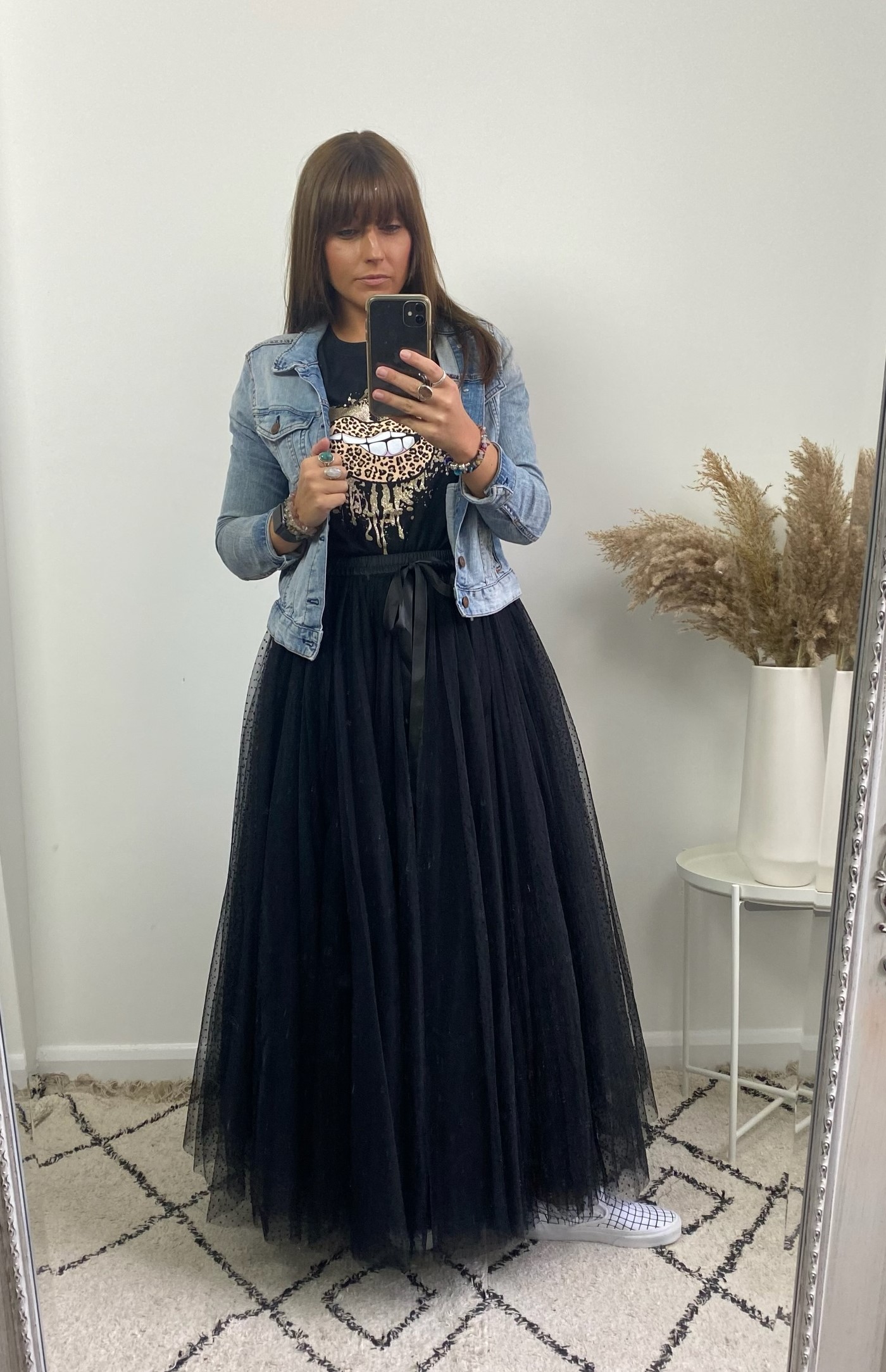 Black Polka Dot Maxi Tulle Skirt Elsie's Attic