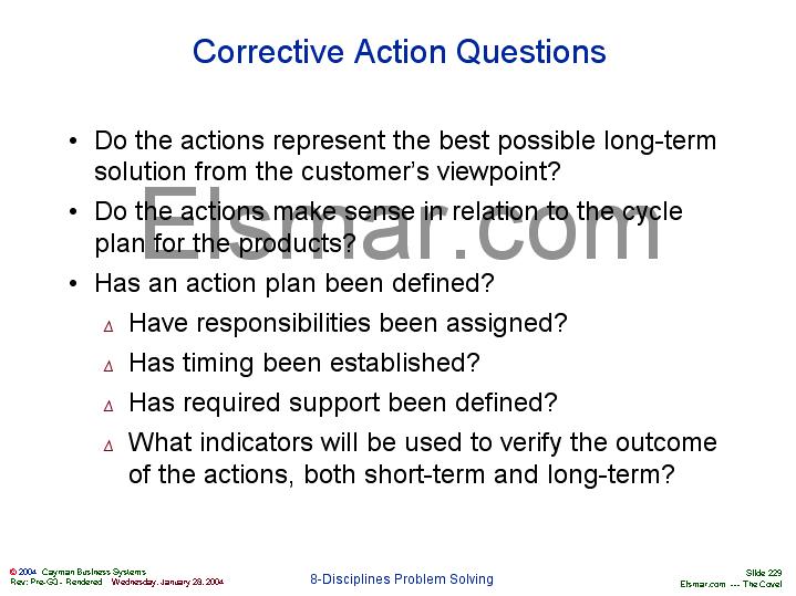 Corrective Action Questions