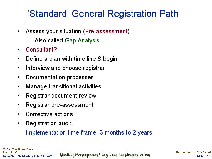 ‘Standard’ General Registration Path