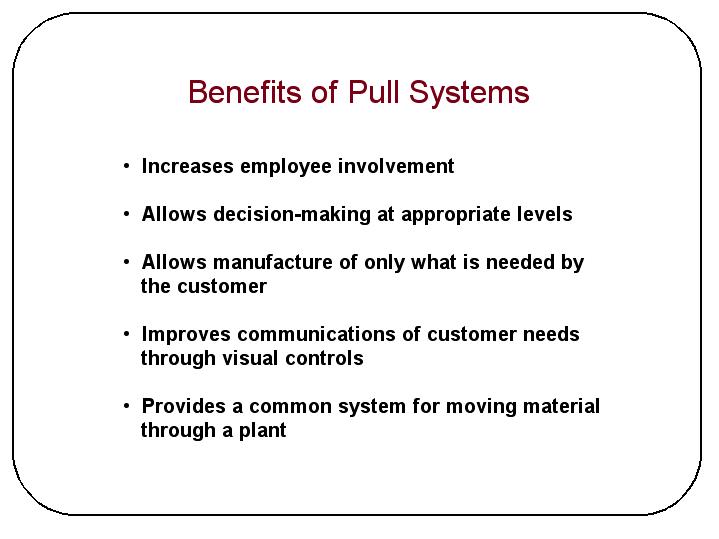 Benefits of Pull Systems