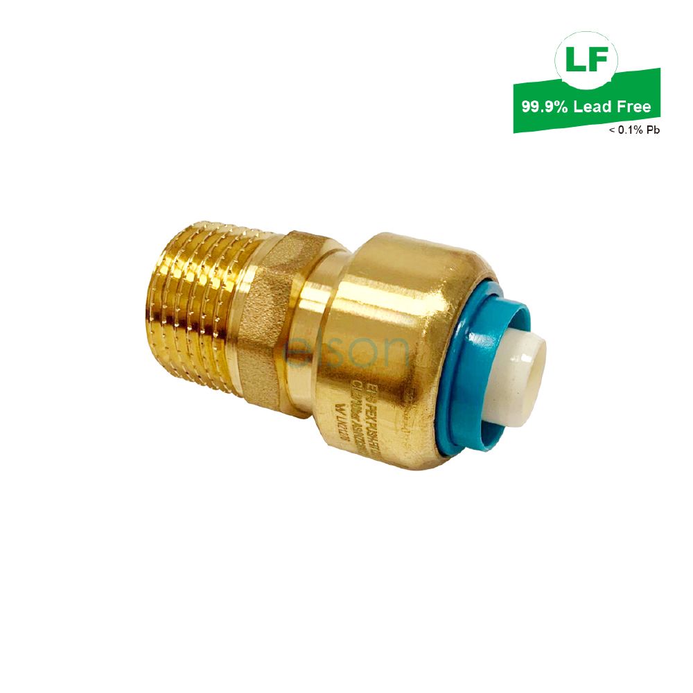 EPS PEX PUSHFIT NO.3 STRAIGHT CONNECTOR LEAD FREE BRASS 16mm x 15mm MI