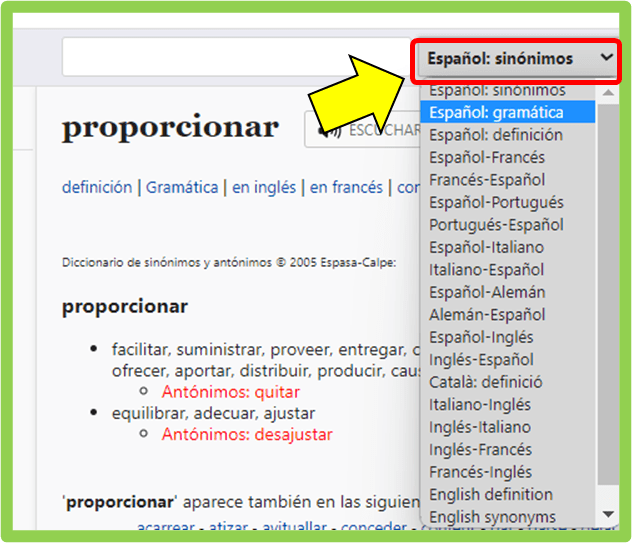 Como activar el diccionario de sinónimos en Word
