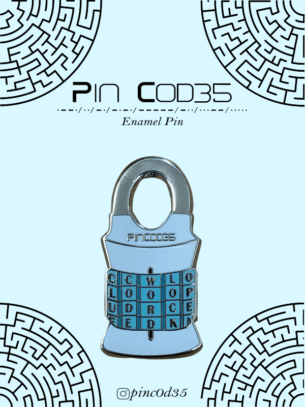 Enamel Pin Four Letter Word Padlock Escape Rooms by ELUDE