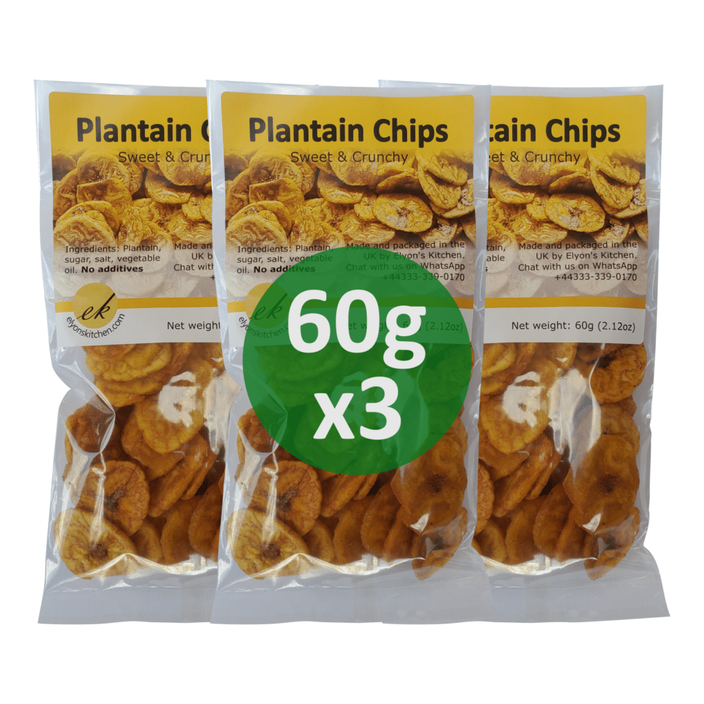 Plantain Chips, Fried Unripe Plantain, Securely Sealed for Freshness Elyon's Kitchen