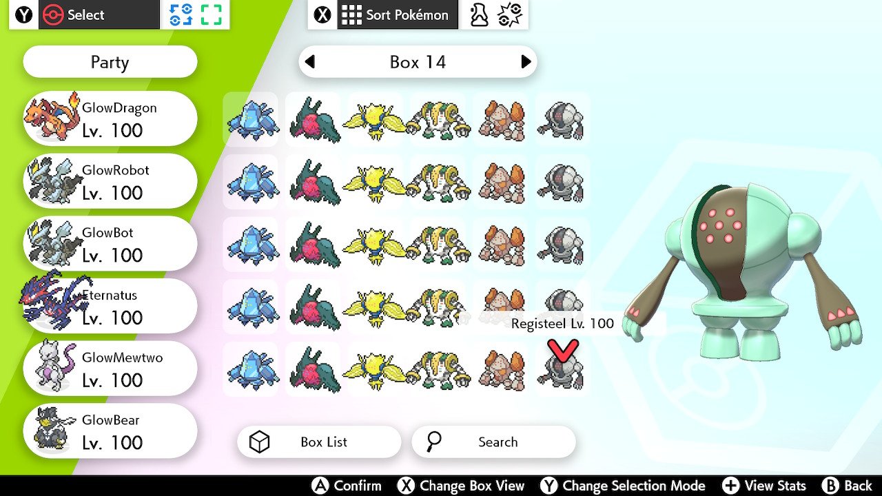 All 6 * Shiny * 6IV Regis Crown Tundra DLC Pokemons for Sword & Shield